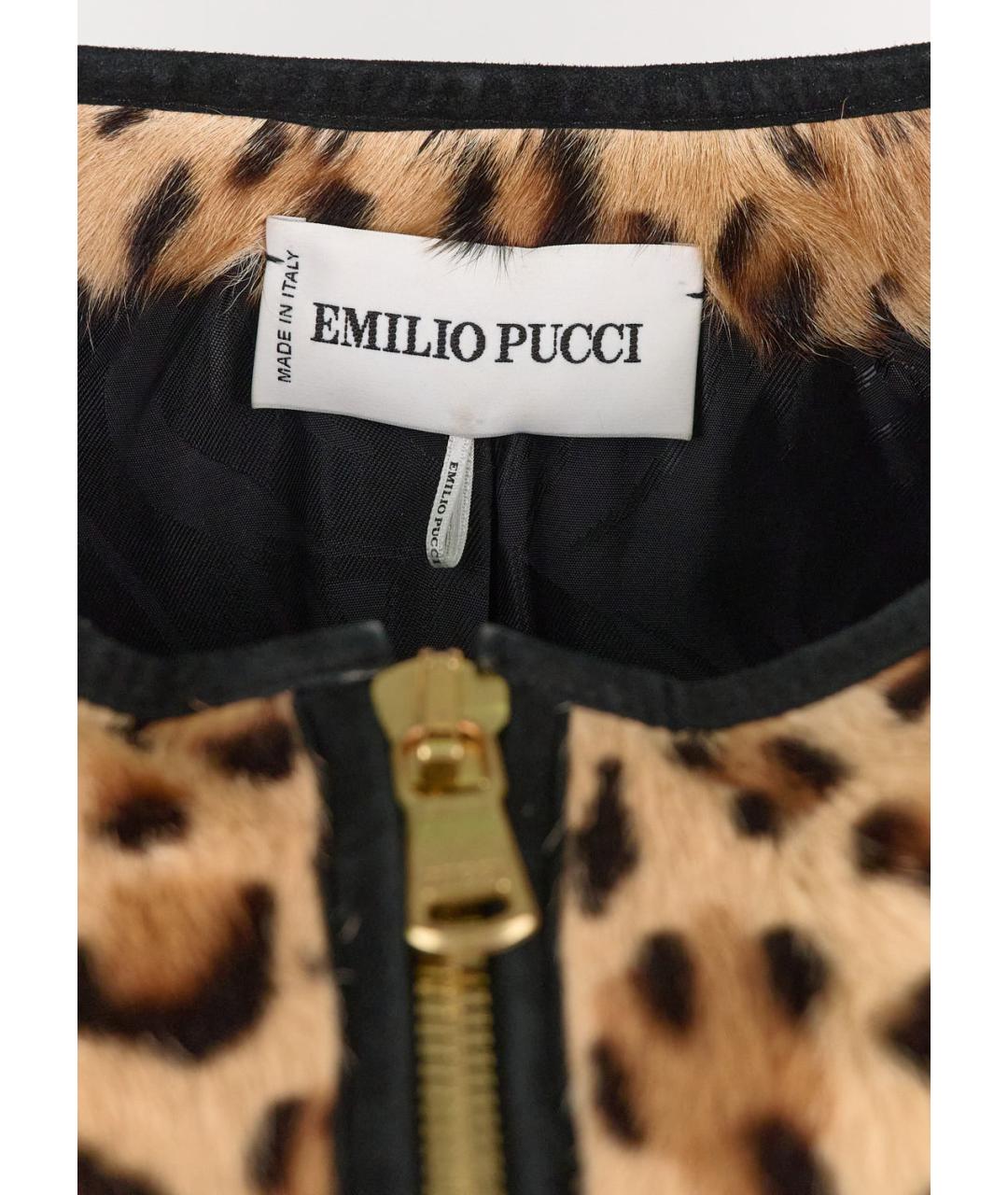 EMILIO PUCCI Коричневое меховое пальто, фото 3