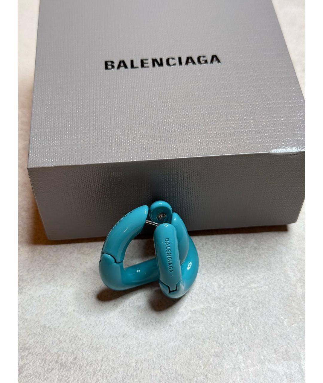 BALENCIAGA Бирюзовые пластиковые серьги, фото 4