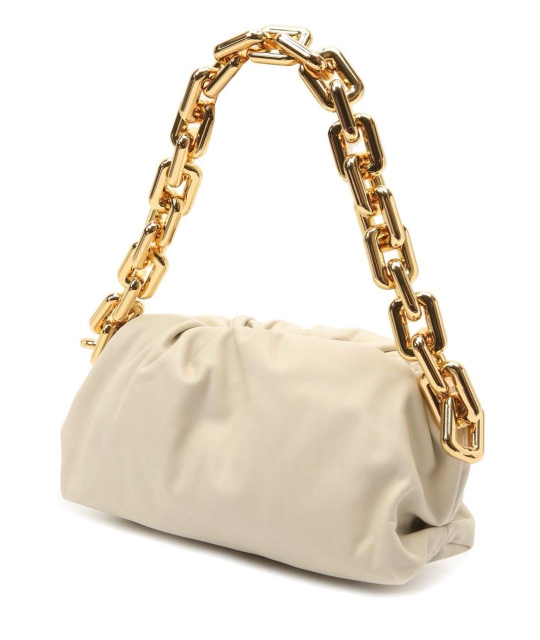 BOTTEGA VENETA Белая кожаная сумка через плечо, фото 2