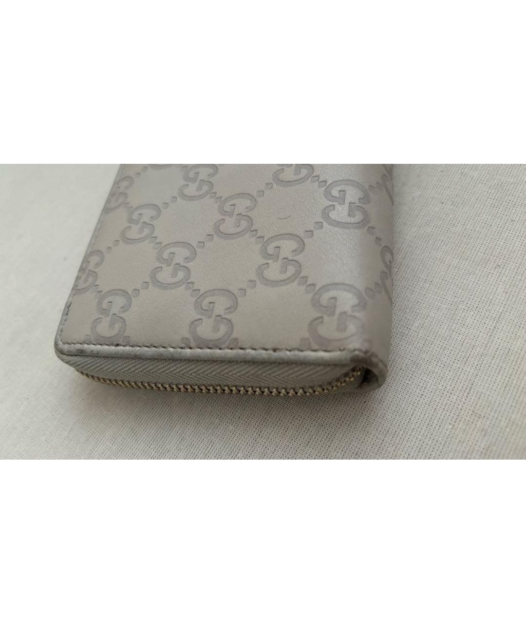 GUCCI Бежевый кожаный кошелек, фото 4