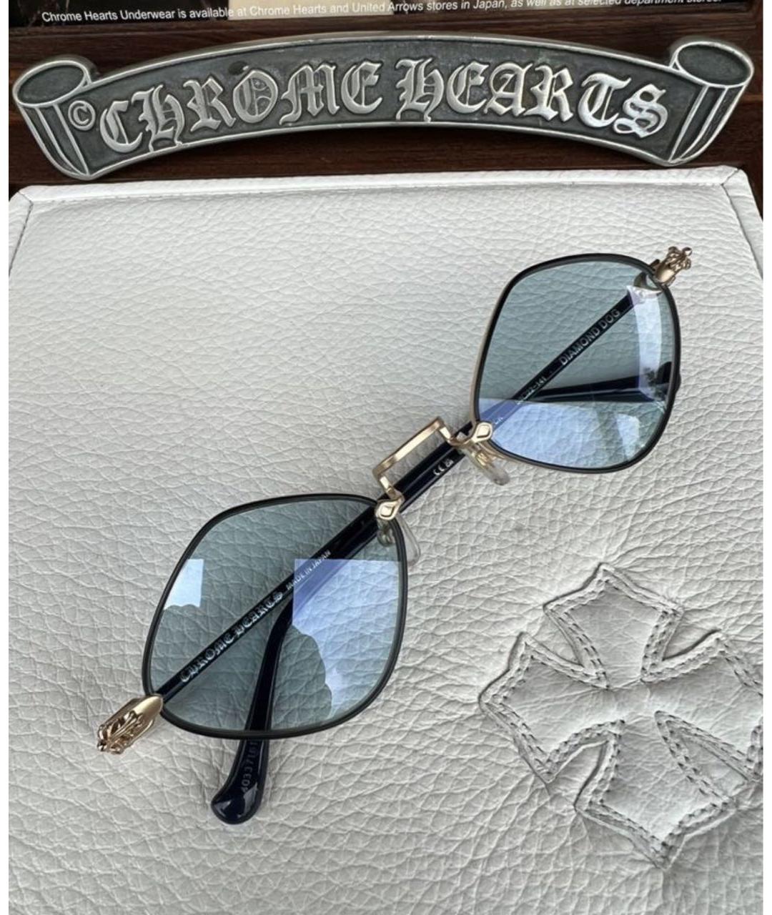 CHROME HEARTS Голубые металлические солнцезащитные очки, фото 2