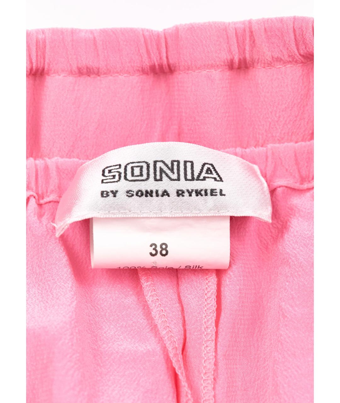 SONIA RYKIEL Розовые шелковые брюки широкие, фото 3