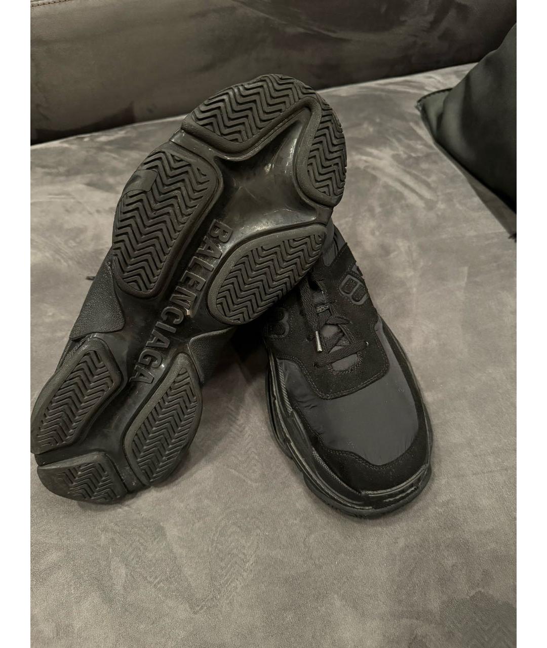 BALENCIAGA Черные низкие кроссовки / кеды, фото 4