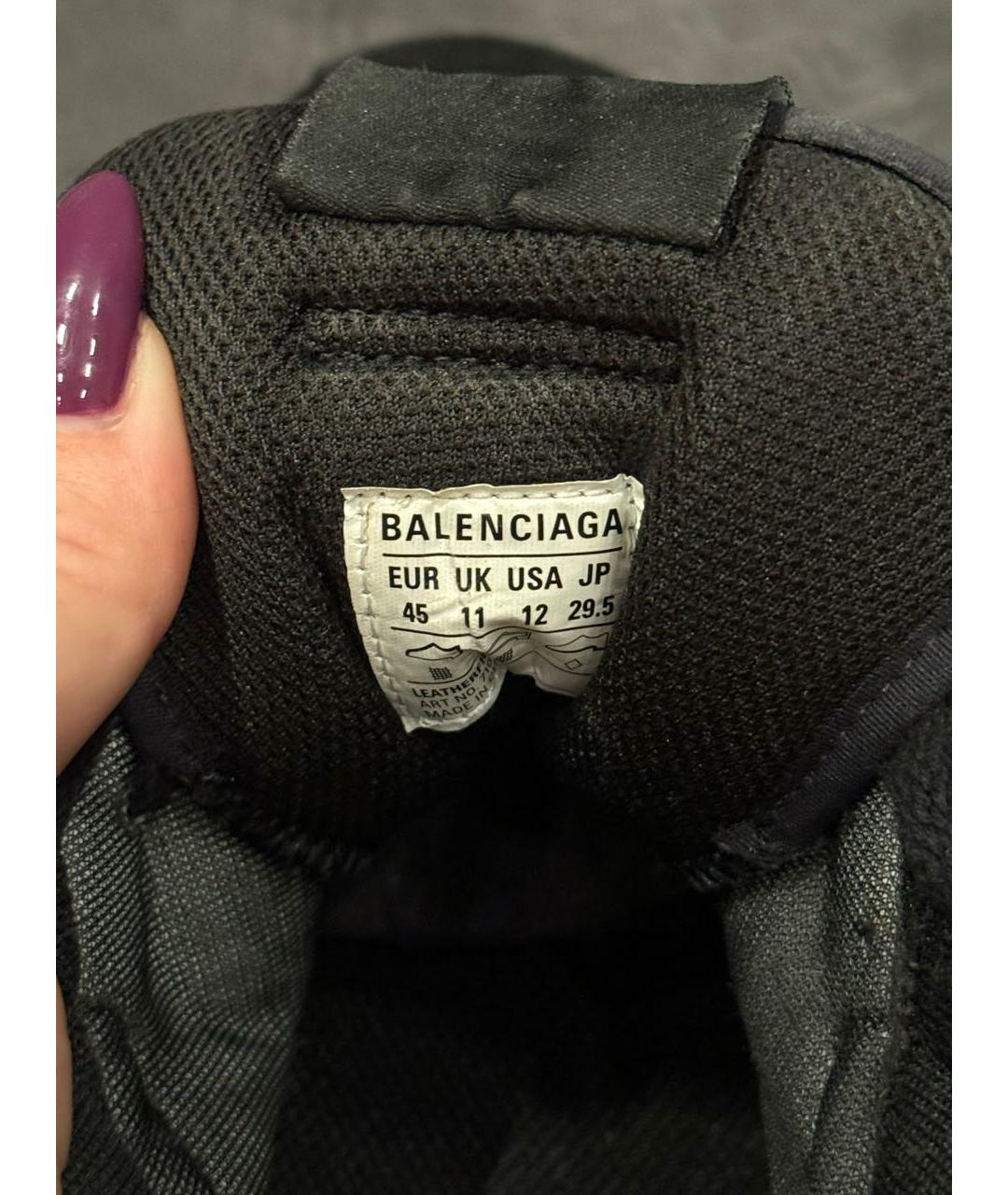 BALENCIAGA Черные низкие кроссовки / кеды, фото 5