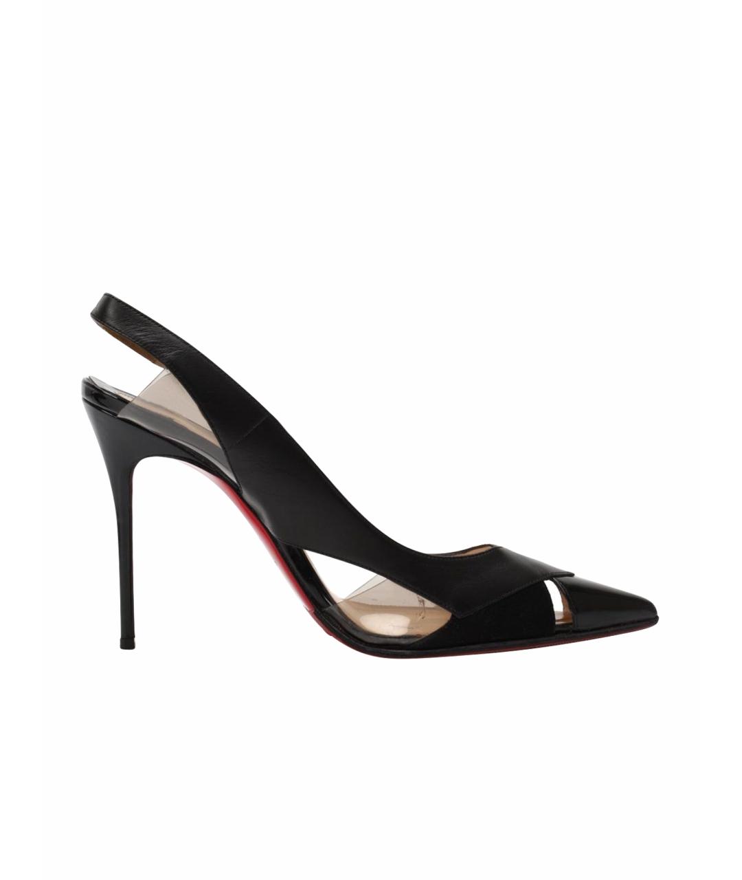 CHRISTIAN LOUBOUTIN Черные кожаные туфли, фото 1