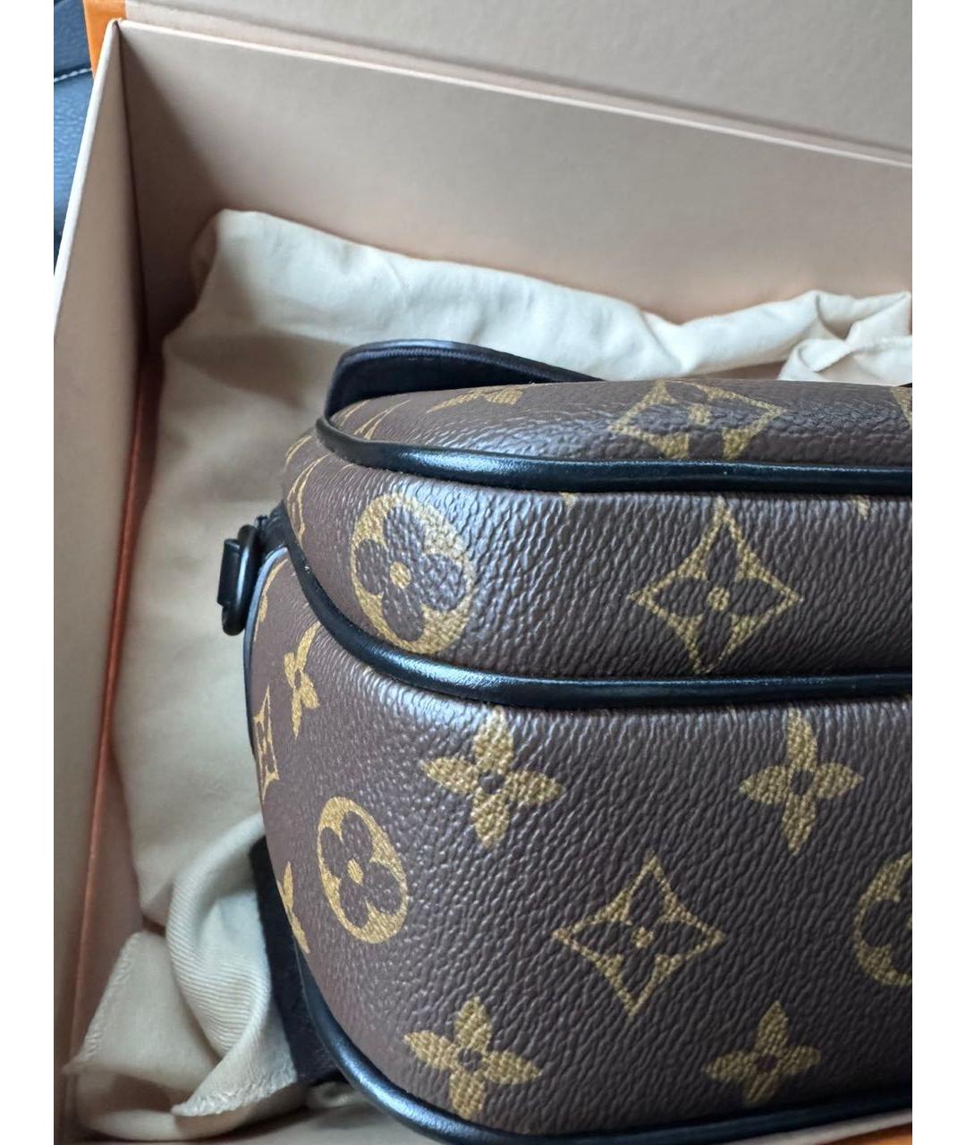 LOUIS VUITTON Коричневая кожаная сумка на плечо, фото 7