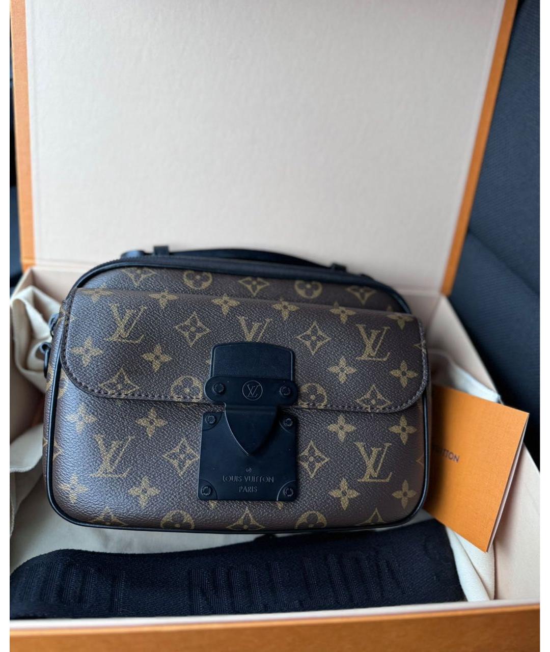 LOUIS VUITTON Коричневая кожаная сумка на плечо, фото 2