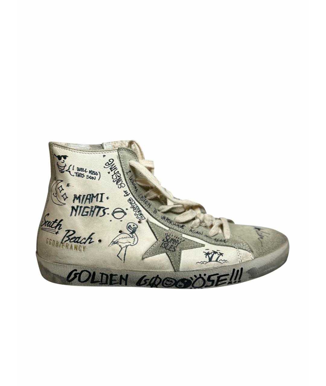 GOLDEN GOOSE DELUXE BRAND Бежевые кожаные кеды, фото 9