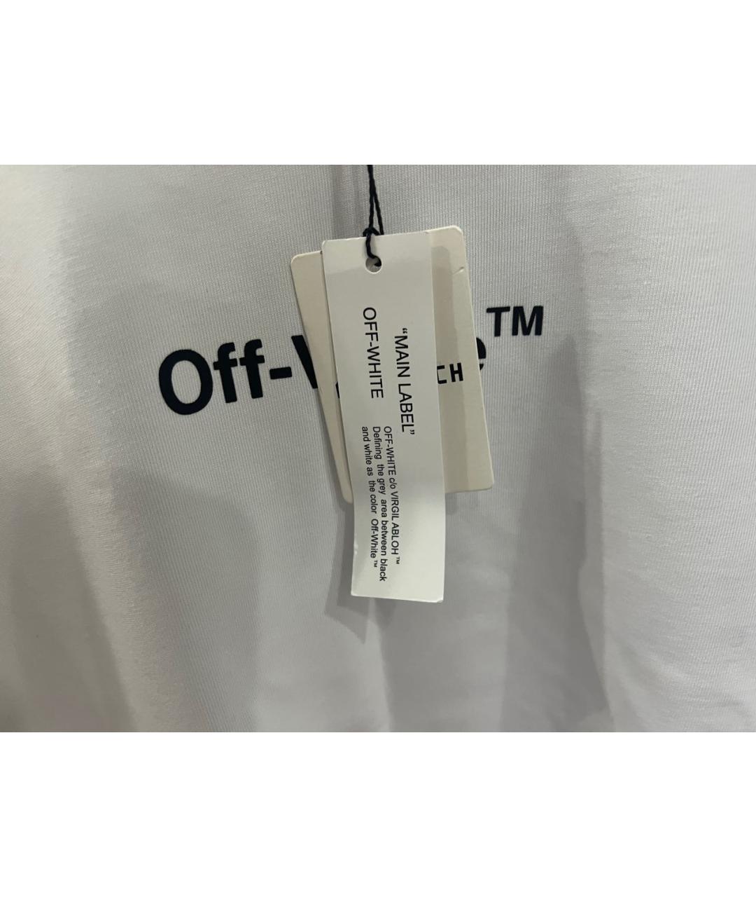 OFF-WHITE Белая хлопковая футболка, фото 3