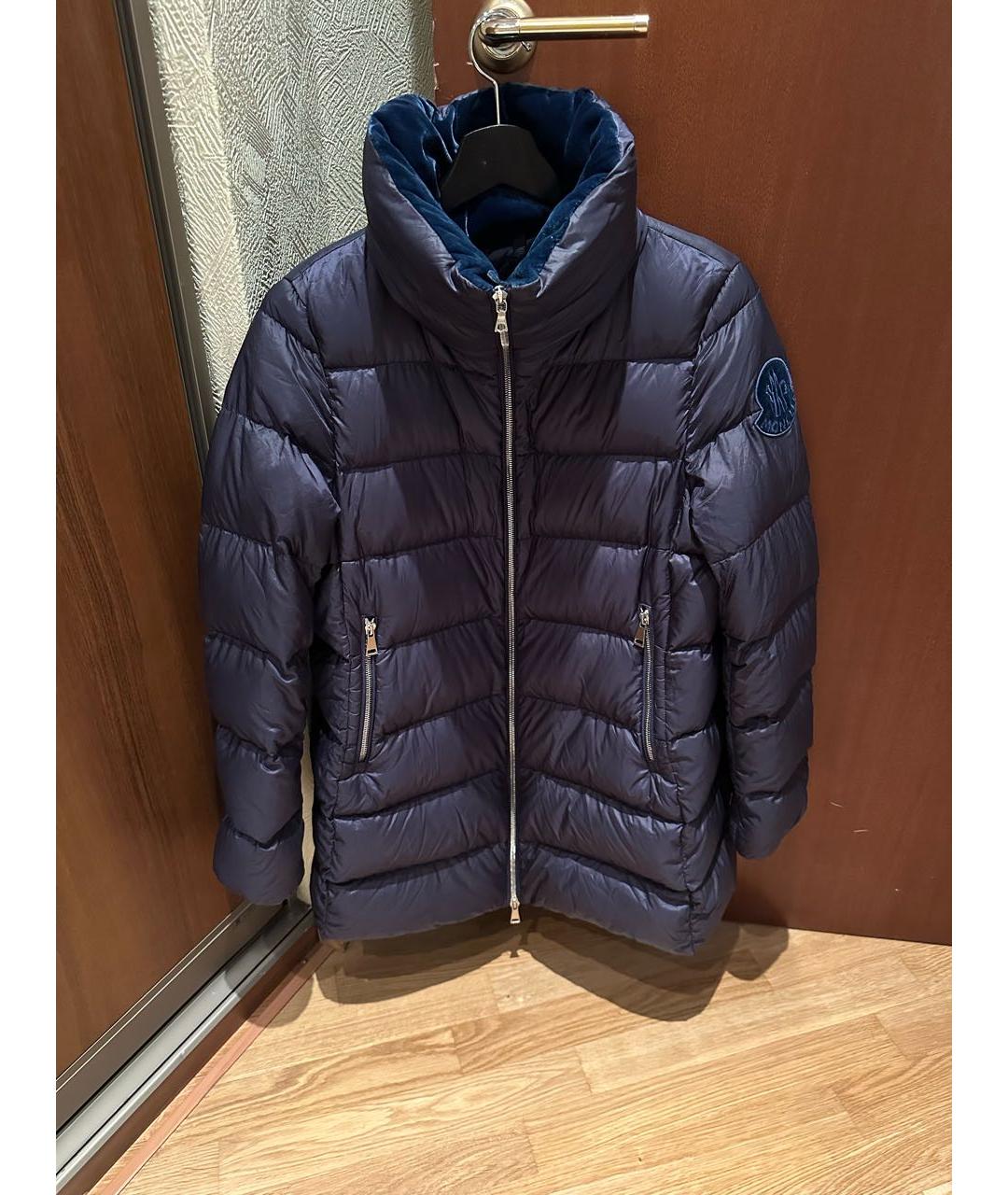 MONCLER Темно-синий пуховик, фото 4