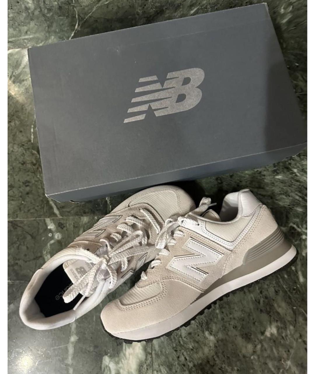 NEW BALANCE Бежевые замшевые кроссовки, фото 3