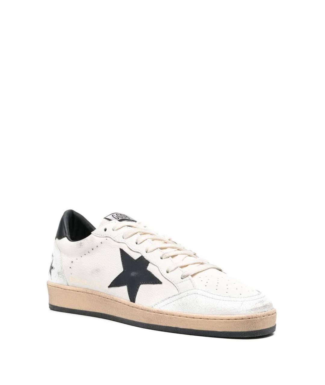 GOLDEN GOOSE Белые кожаные низкие кроссовки / кеды, фото 3