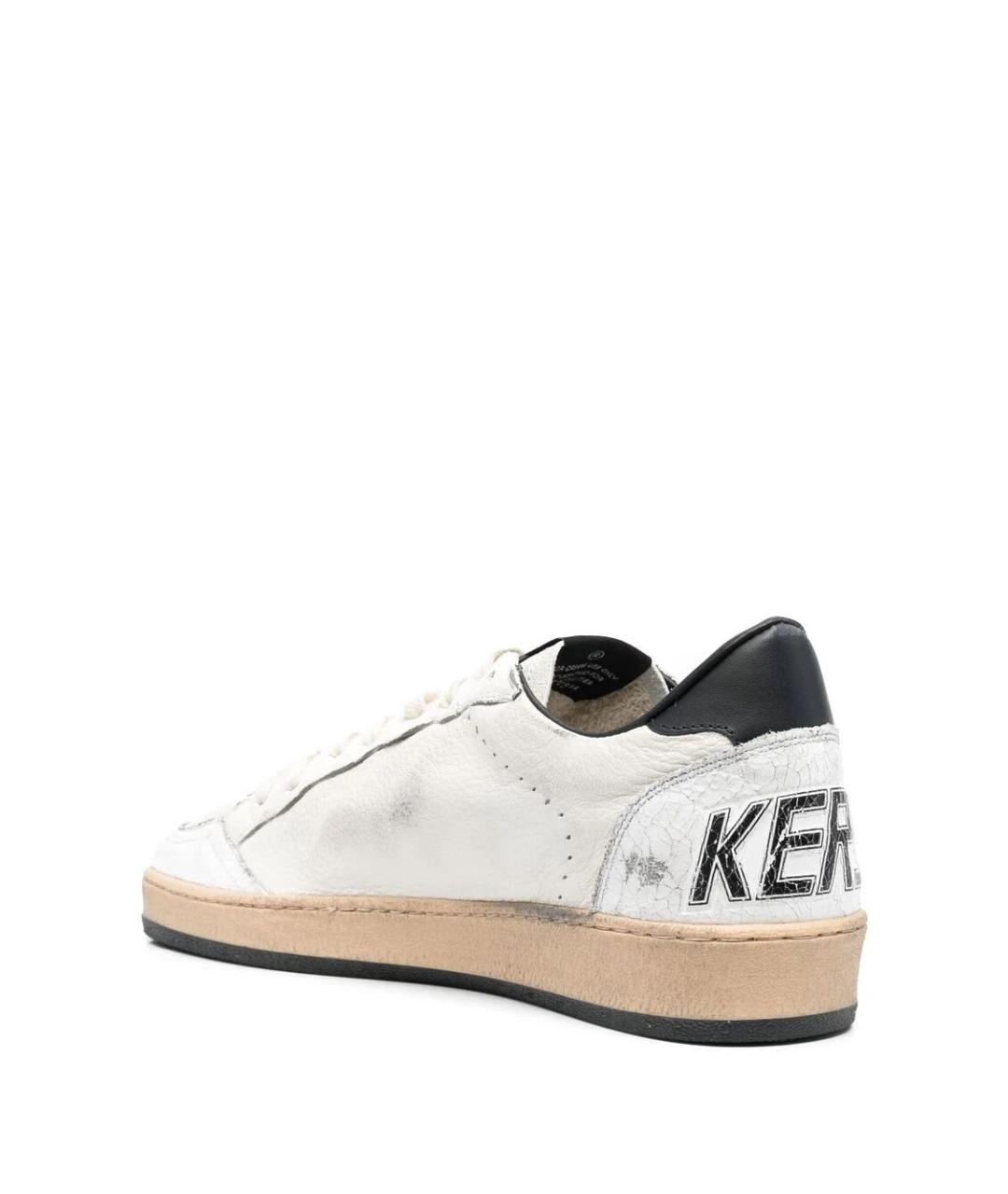 GOLDEN GOOSE Белые кожаные низкие кроссовки / кеды, фото 4