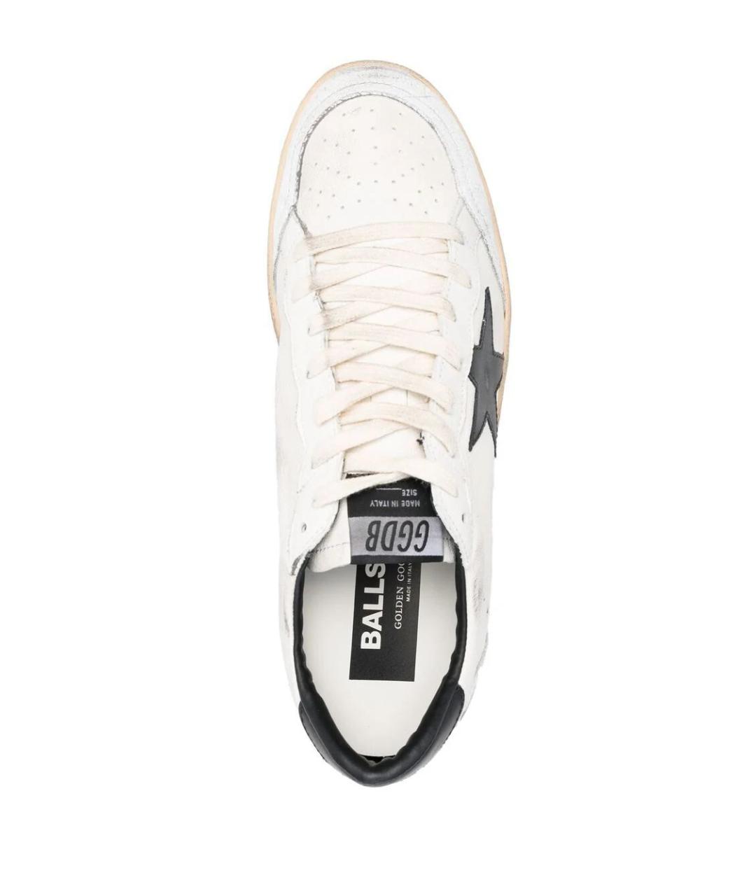 GOLDEN GOOSE Белые кожаные низкие кроссовки / кеды, фото 2