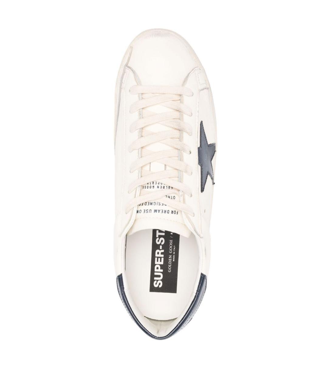 GOLDEN GOOSE Белые кожаные низкие кроссовки / кеды, фото 3