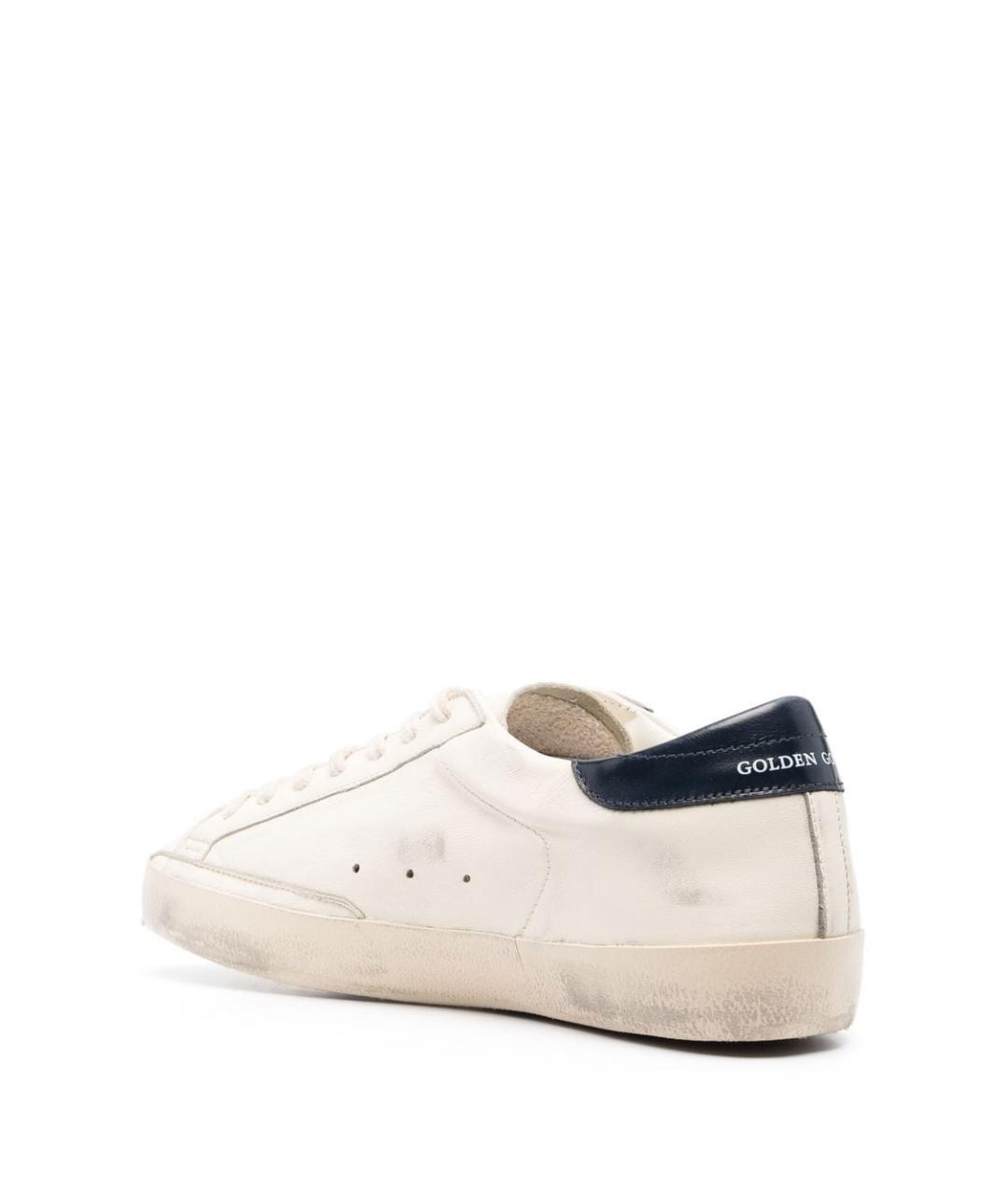 GOLDEN GOOSE Белые кожаные низкие кроссовки / кеды, фото 2