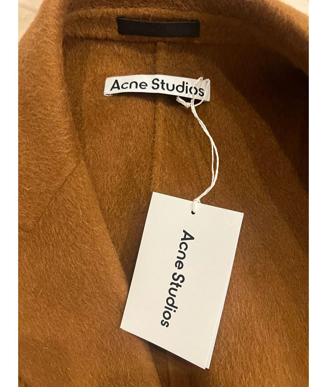 ACNE STUDIOS Коричневое шерстяное пальто, фото 7