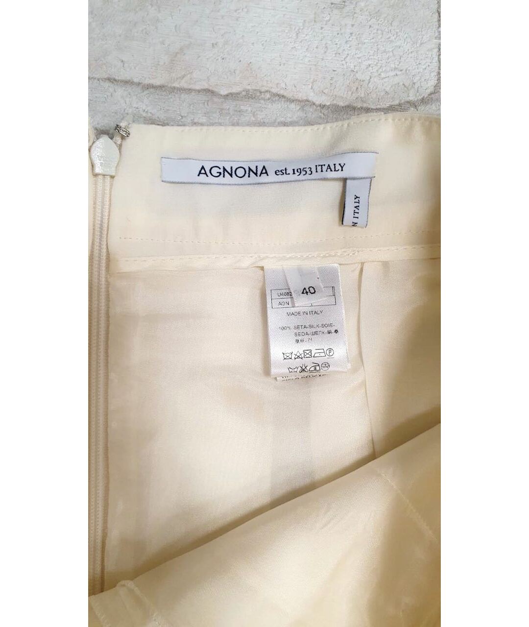 AGNONA Бежевая шелковая юбка-шорты, фото 4