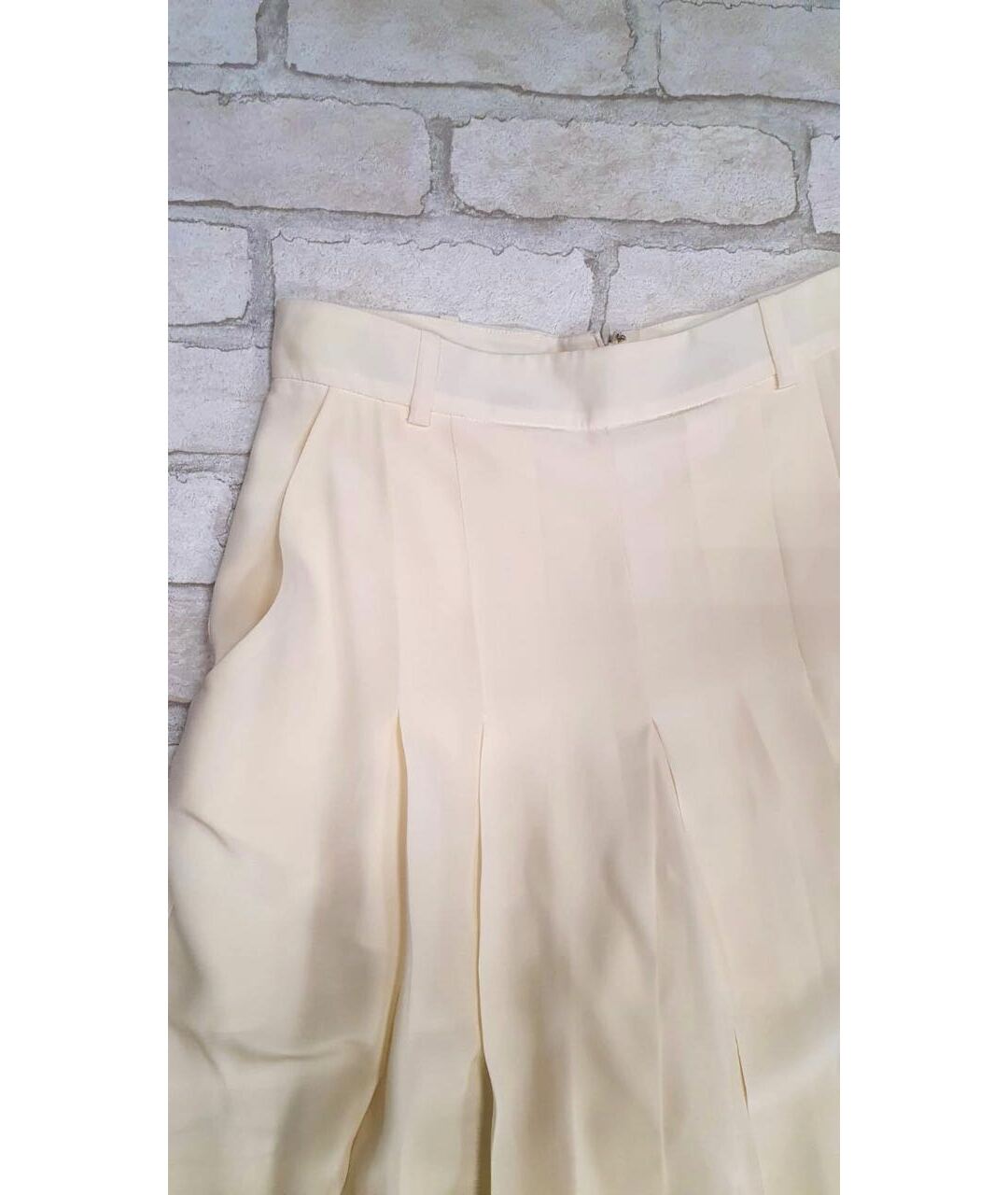 AGNONA Бежевая шелковая юбка-шорты, фото 3