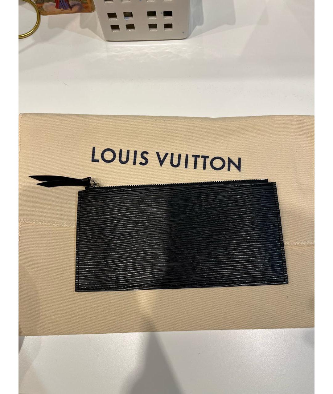 LOUIS VUITTON Черный кожаный кошелек, фото 9