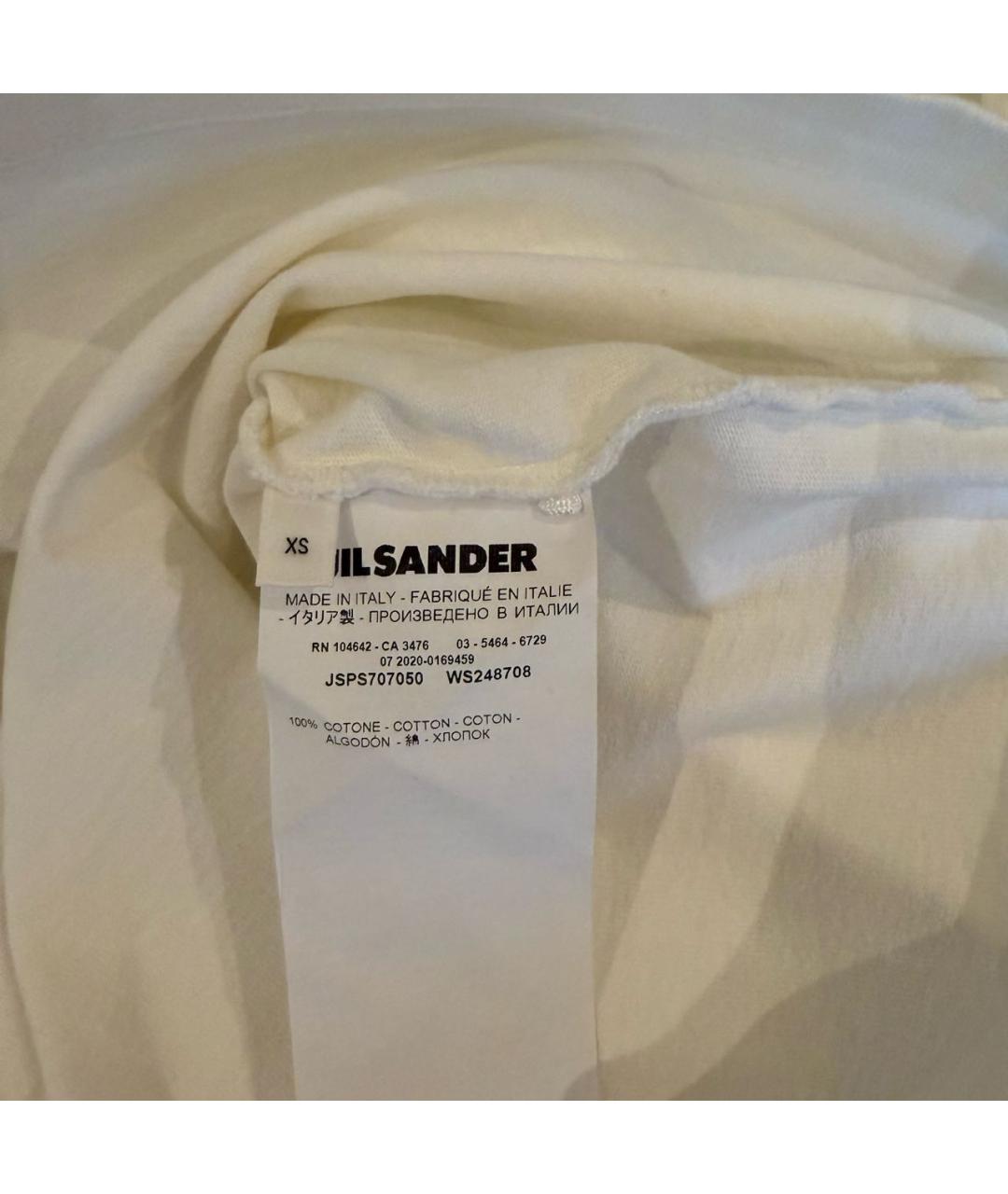 JIL SANDER Белая хлопковая футболка, фото 4