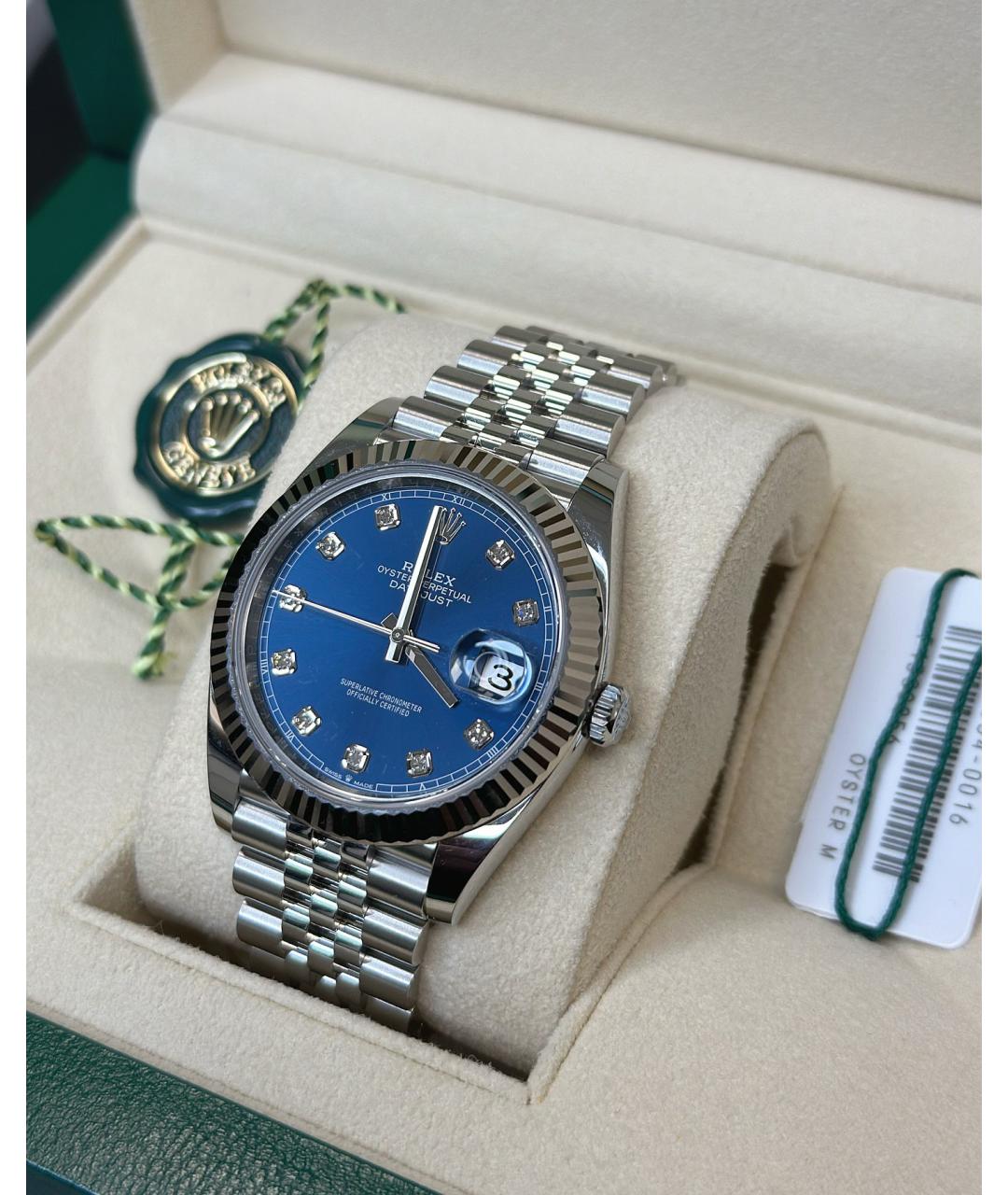 ROLEX Синие часы из белого золота, фото 2