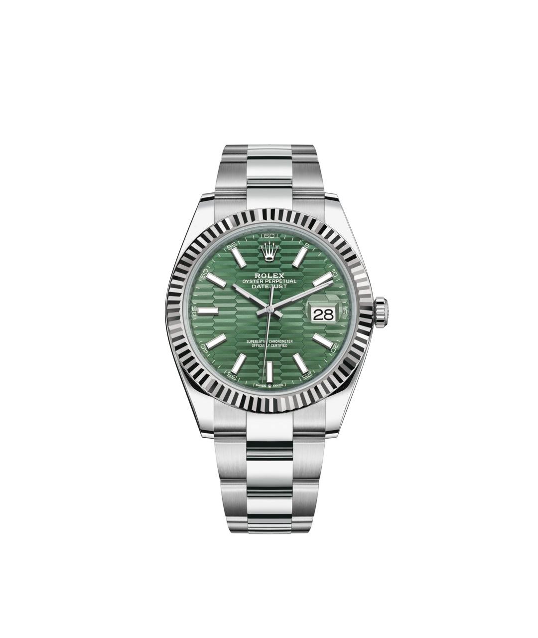 ROLEX Зеленые часы из белого золота, фото 1