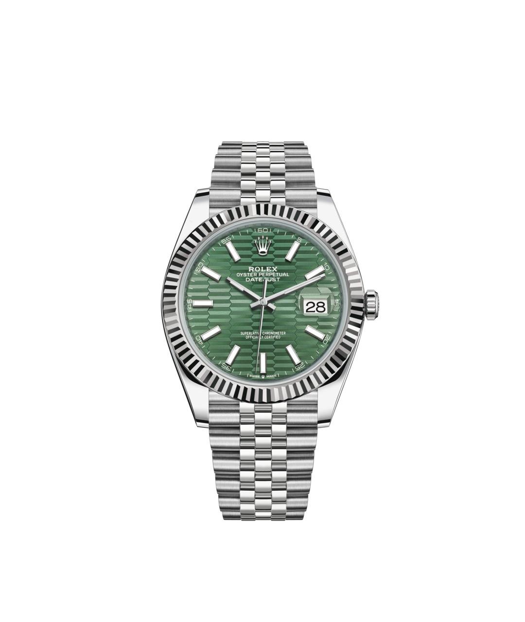 ROLEX Зеленые часы из белого золота, фото 1