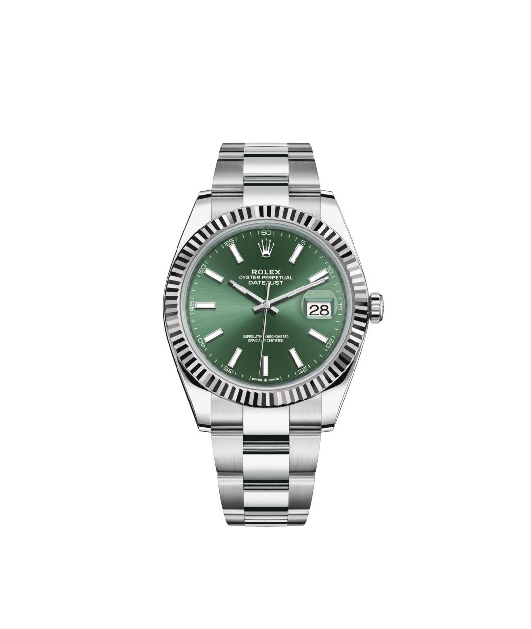 ROLEX Зеленые часы из белого золота, фото 1