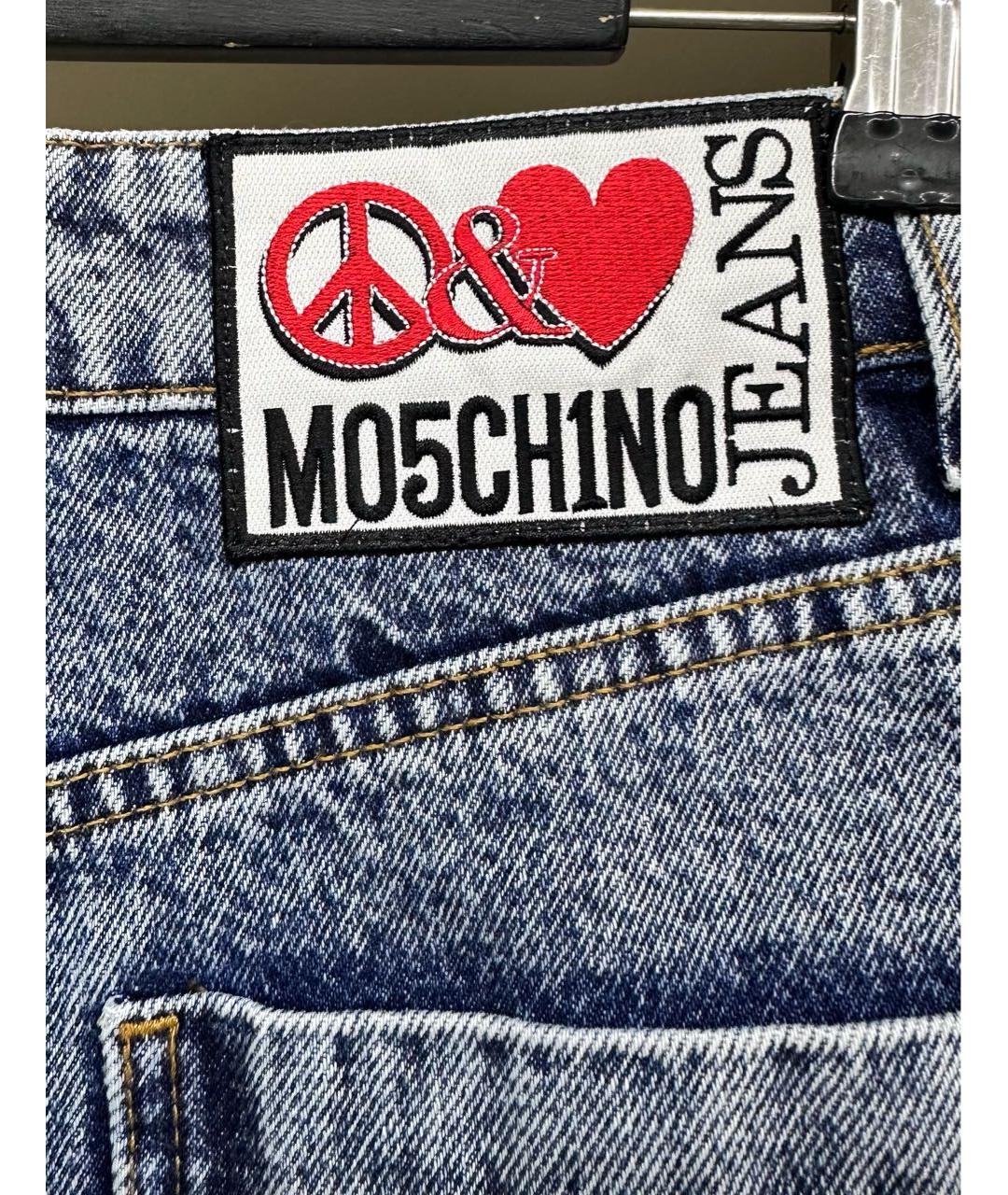 MOSCHINO Голубые хлопковые прямые джинсы, фото 7