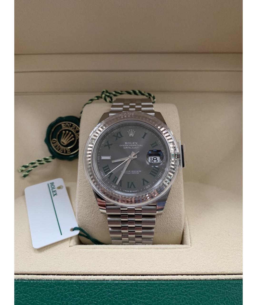 ROLEX Серые часы из белого золота, фото 6