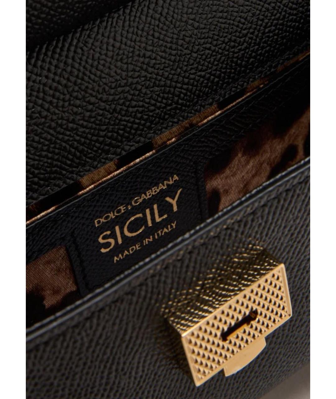 DOLCE&GABBANA Черная кожаная сумка через плечо, фото 2
