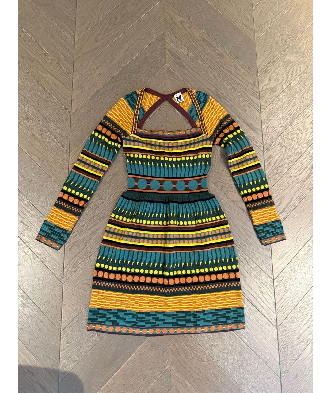 MISSONI Желтое хлопко-эластановое коктейльное платье, фото 2