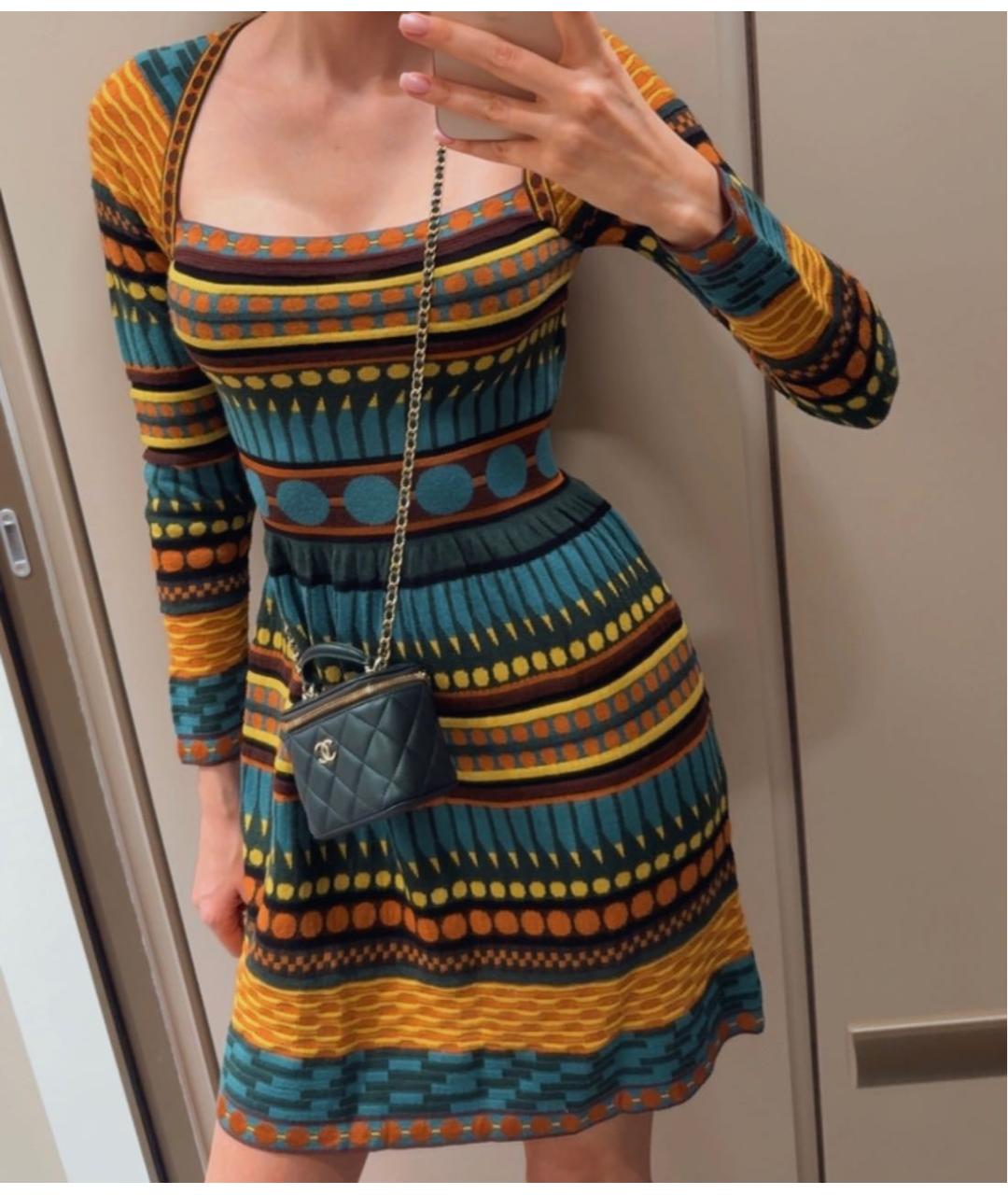 MISSONI Желтое хлопко-эластановое коктейльное платье, фото 4