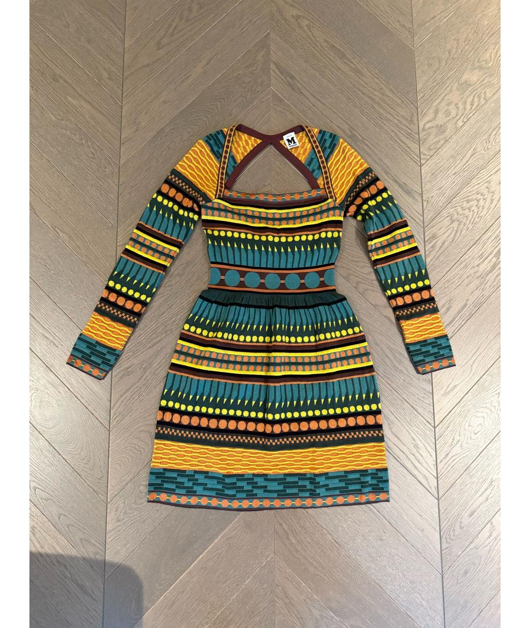 MISSONI Желтое хлопко-эластановое коктейльное платье, фото 6