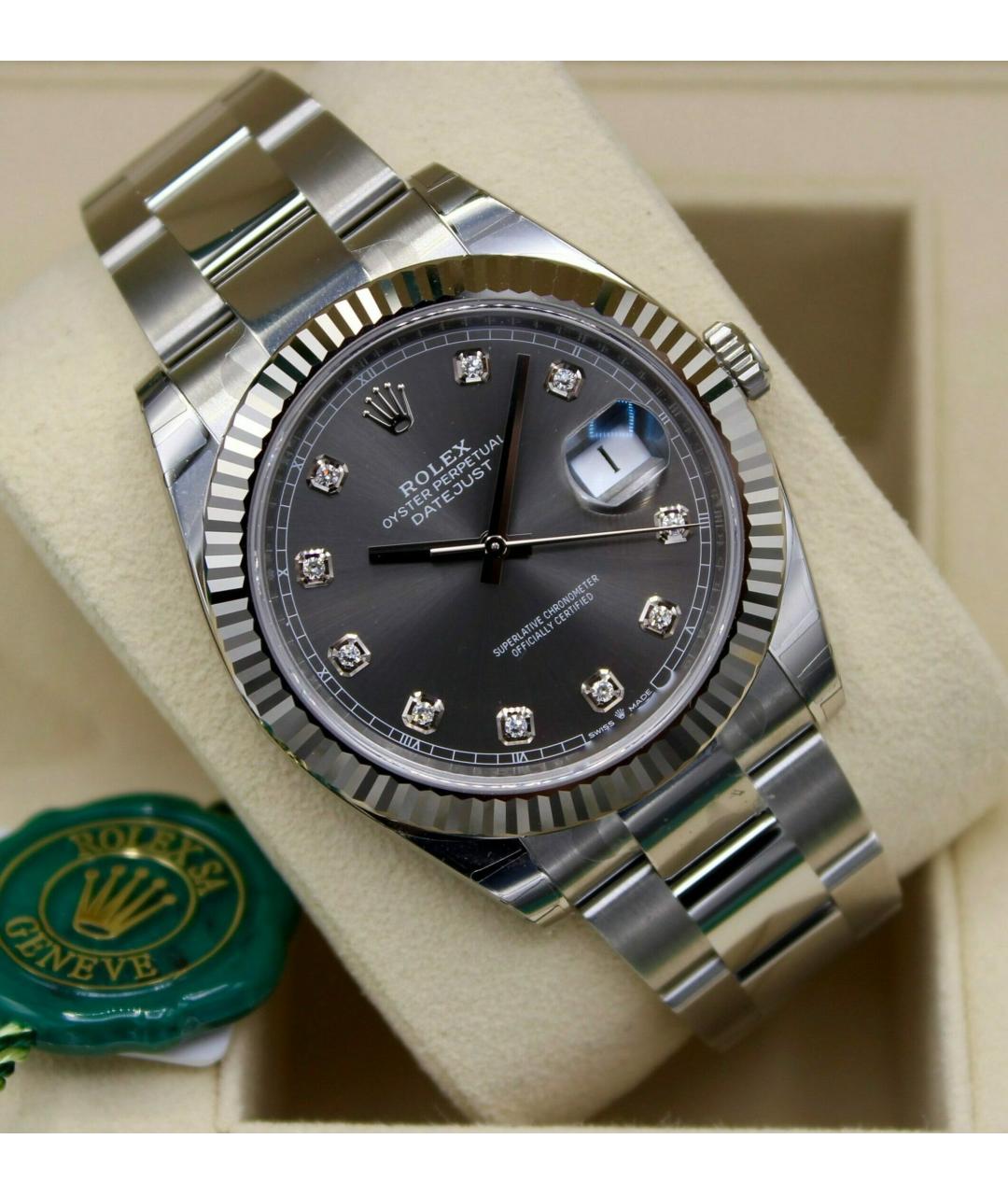 ROLEX Серые часы из белого золота, фото 2