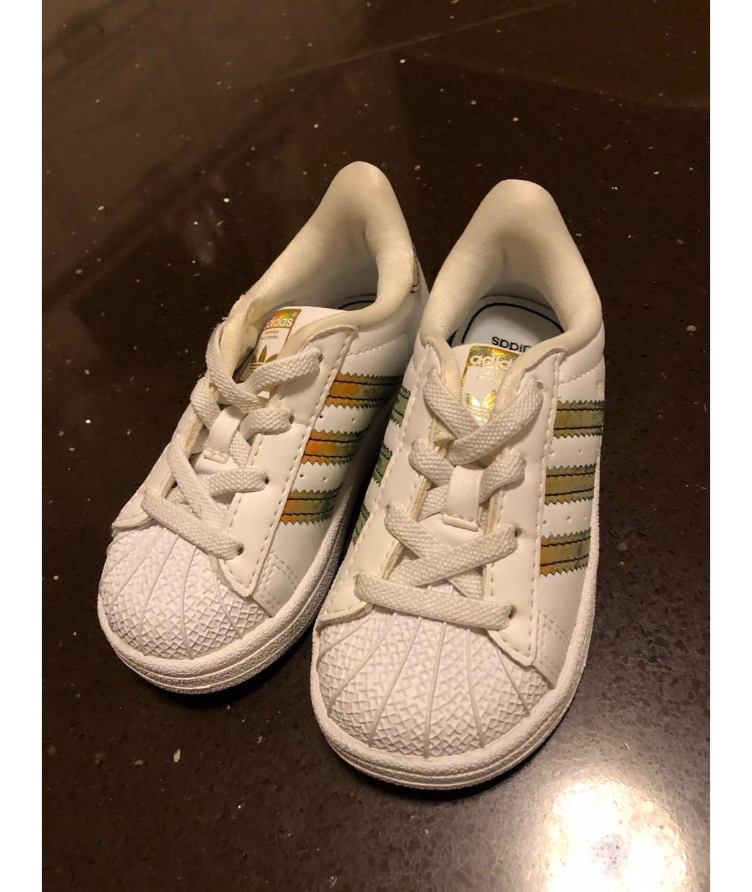 ADIDAS Белые кожаные кеды, фото 4