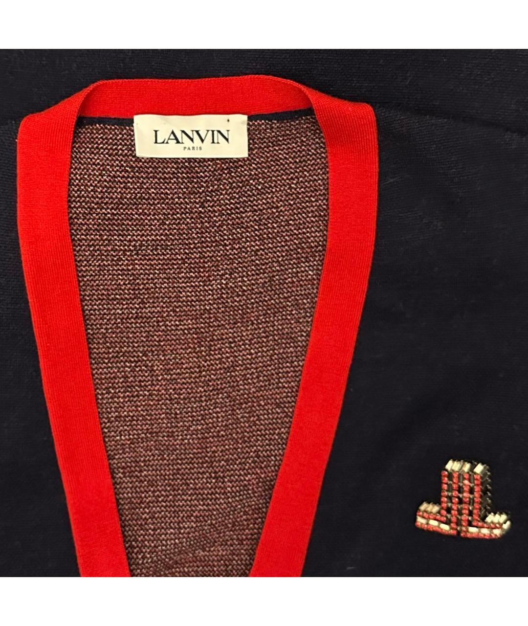 LANVIN Синий шерстяной кардиган, фото 5