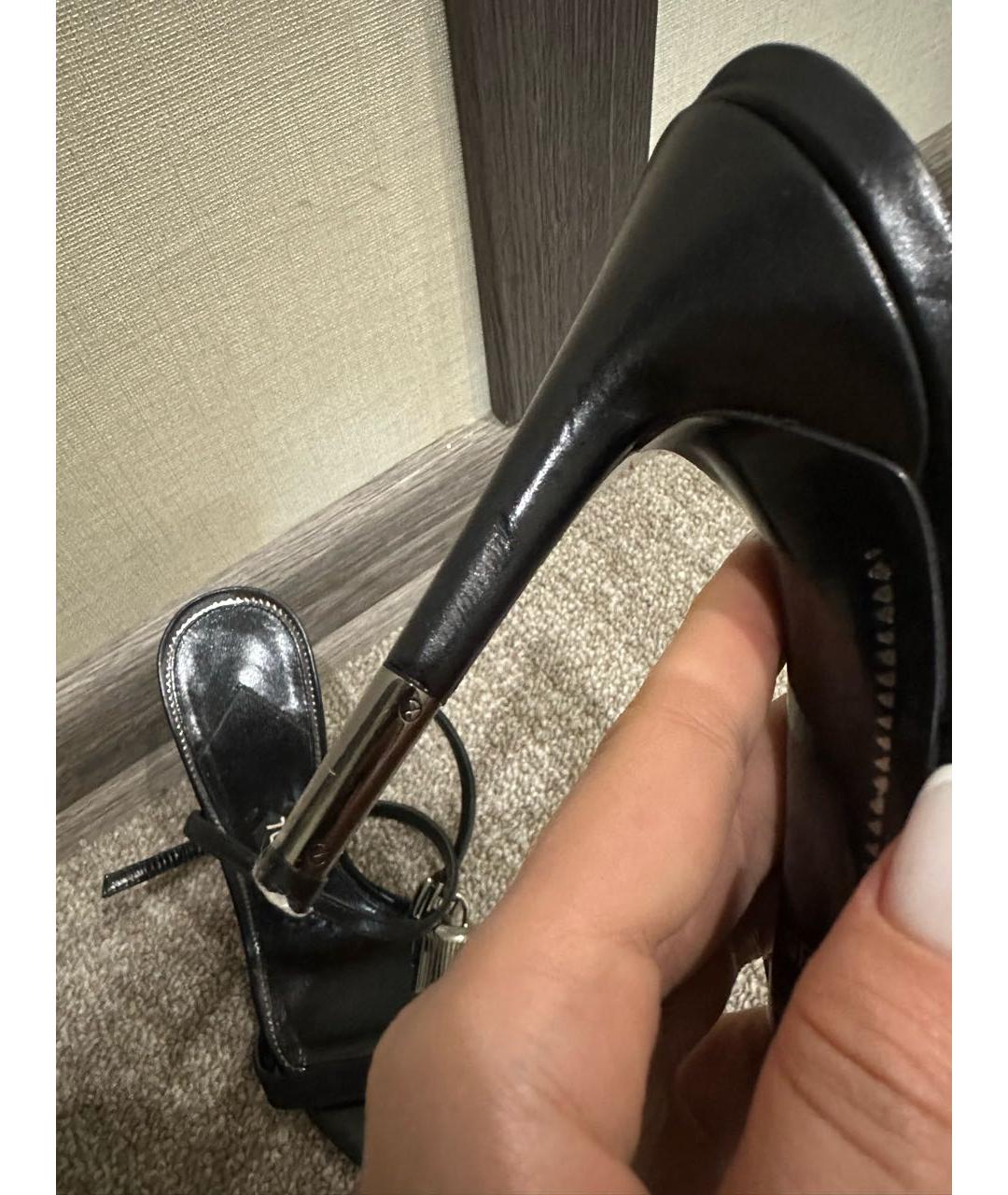 TOM FORD Черные кожаные босоножки, фото 6
