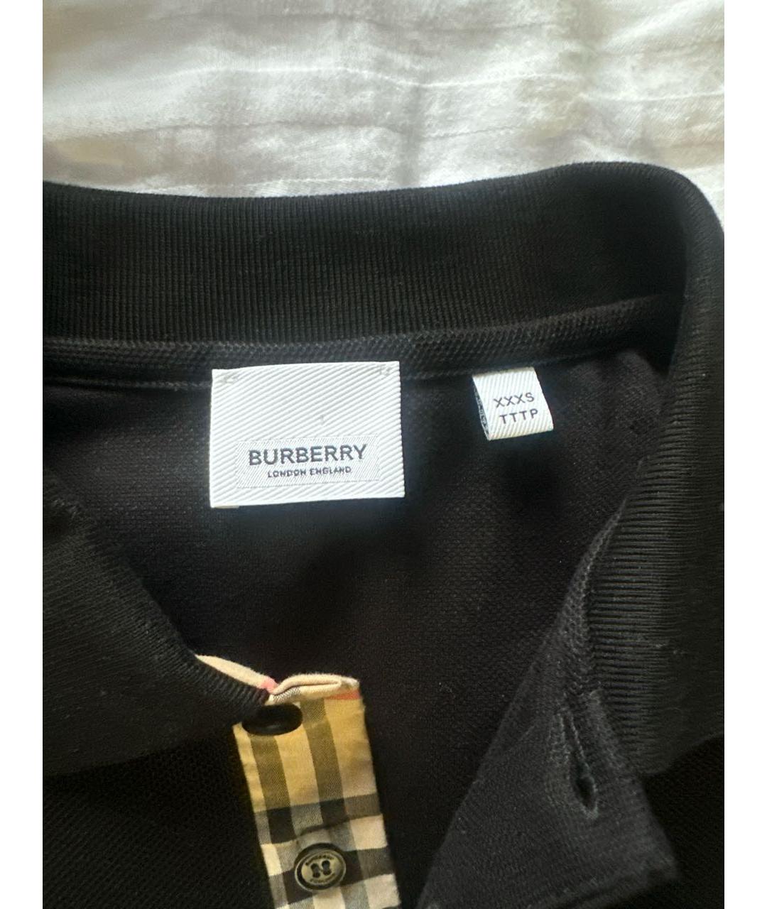 BURBERRY Черная хлопковая футболка, фото 2