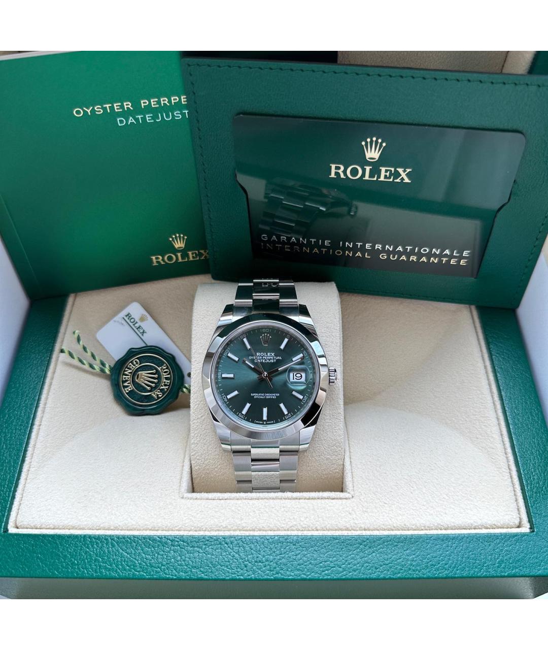 ROLEX Зеленые часы, фото 5