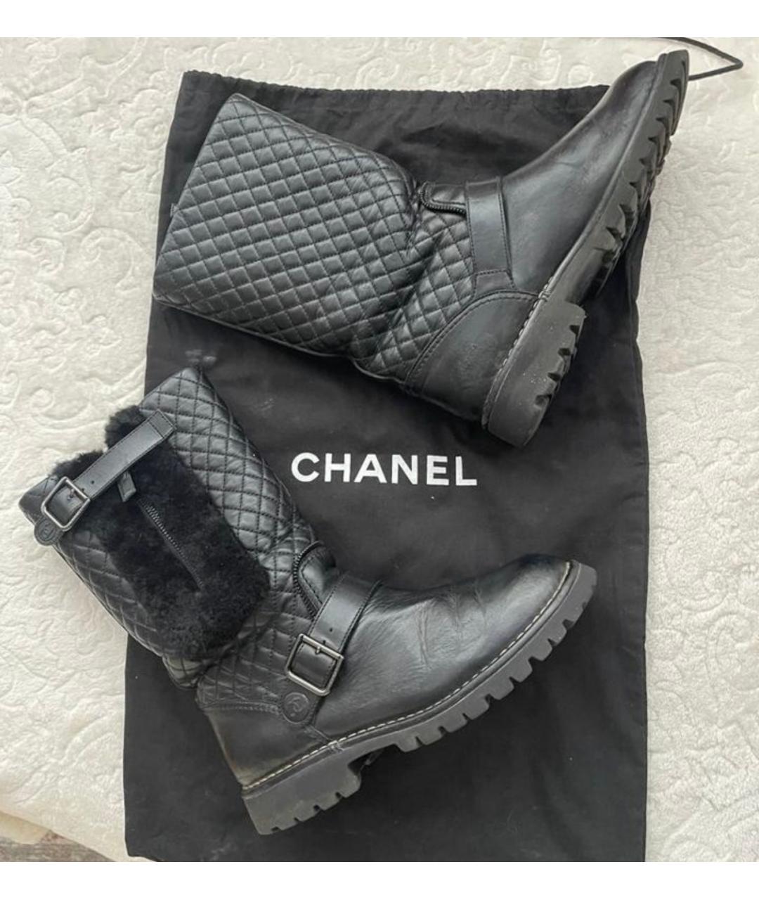 CHANEL Черные кожаные полусапоги, фото 8