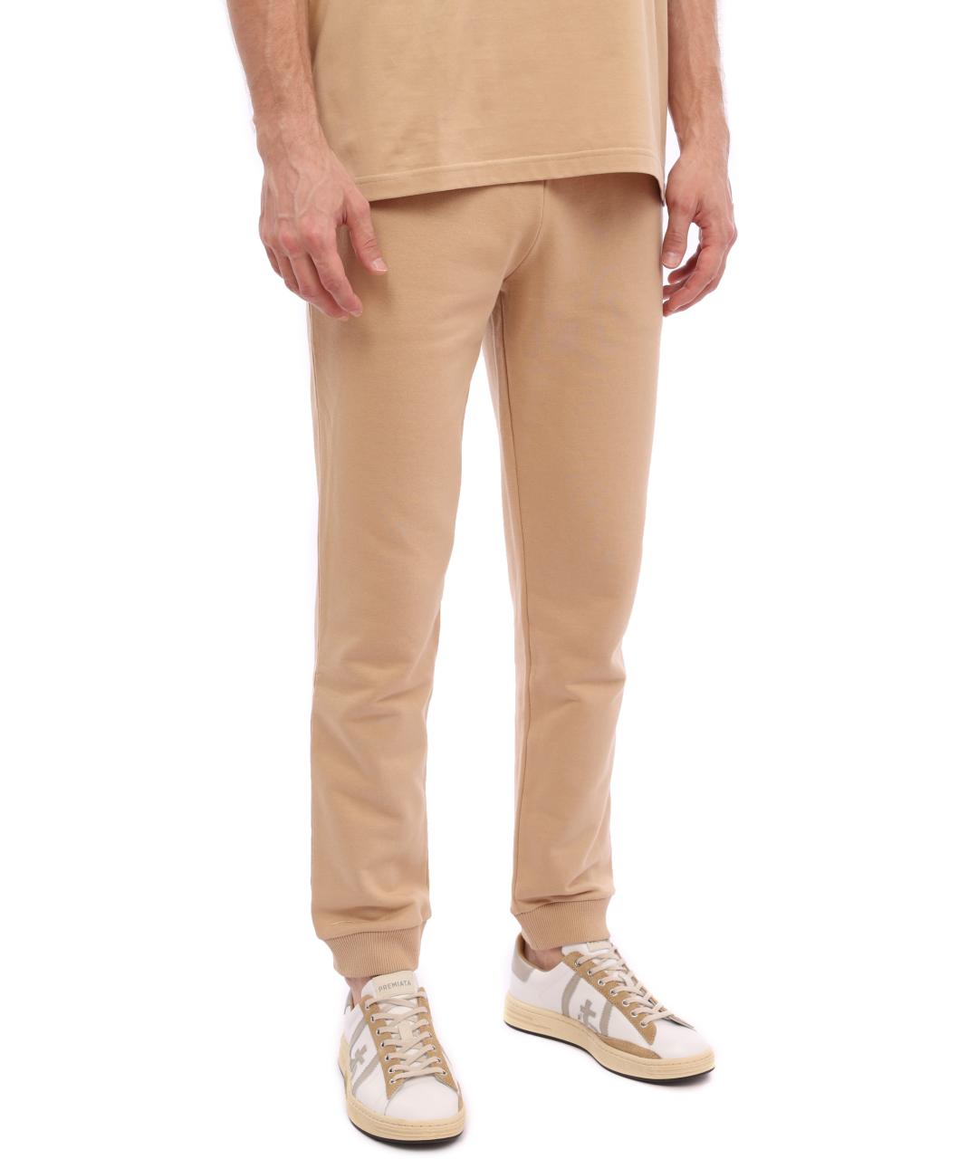 BURBERRY Бежевые хлопковые повседневные брюки, фото 2