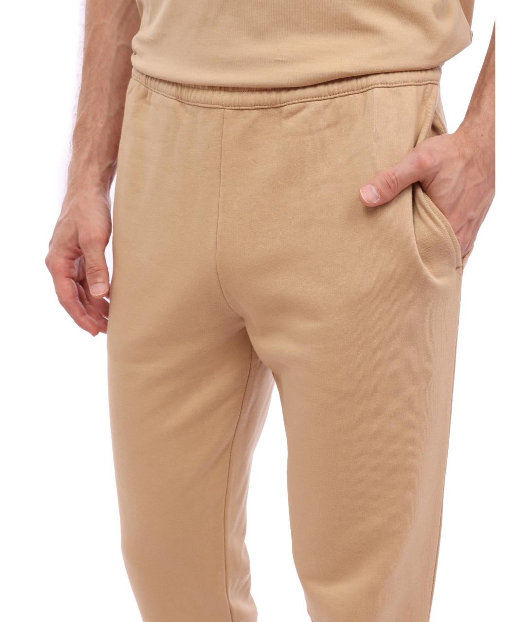 BURBERRY Бежевые хлопковые повседневные брюки, фото 3