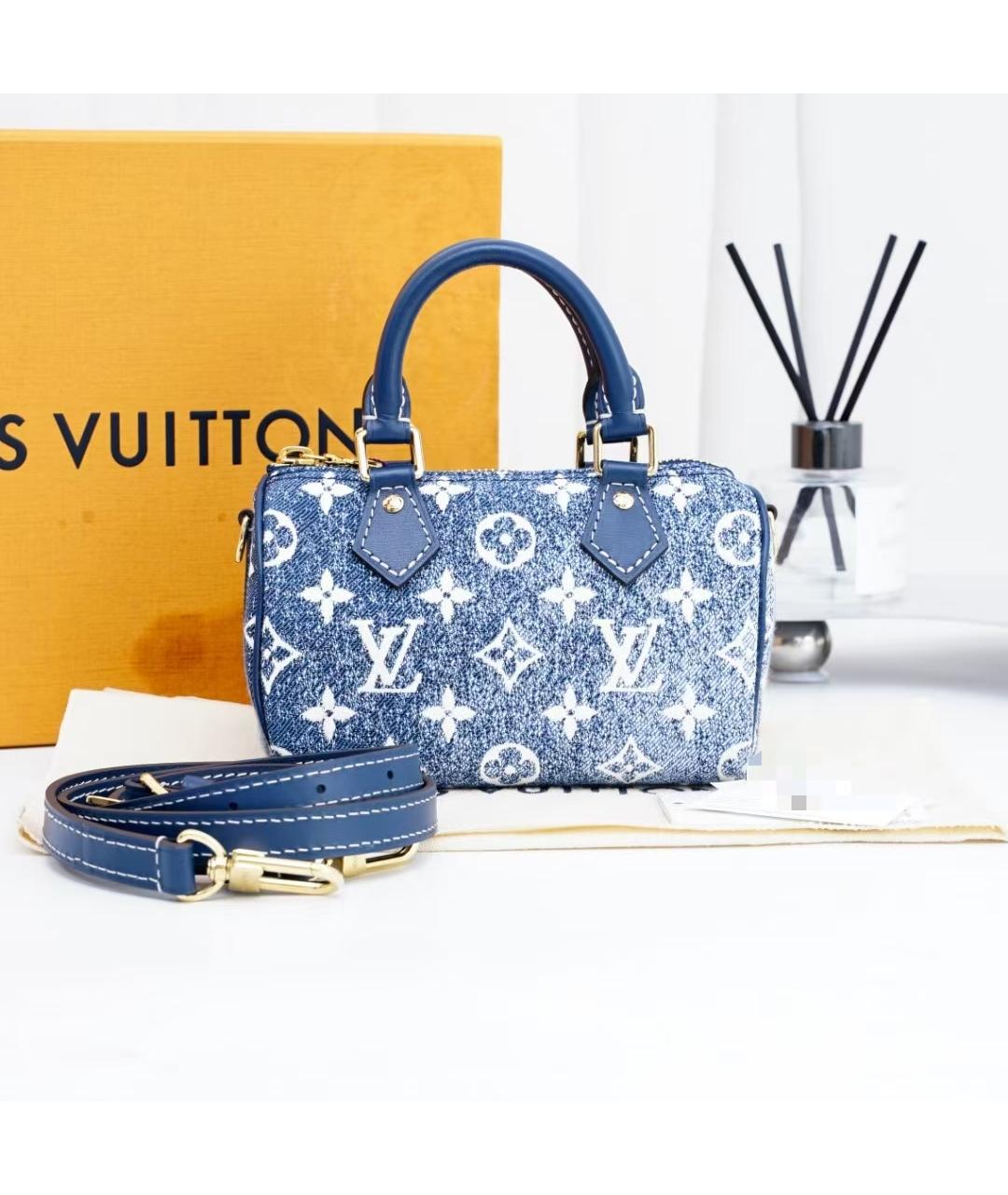 LOUIS VUITTON Голубая сумка с короткими ручками, фото 7