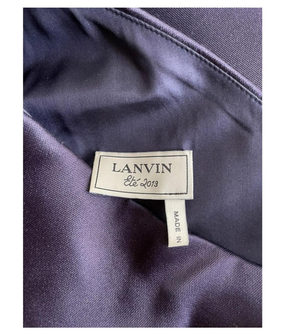 LANVIN Фиолетовое полиэстеровое коктейльное платье, фото 3