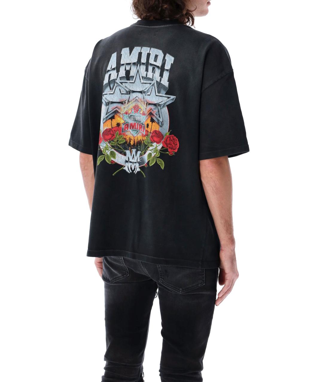 AMIRI Черная хлопковая футболка, фото 2