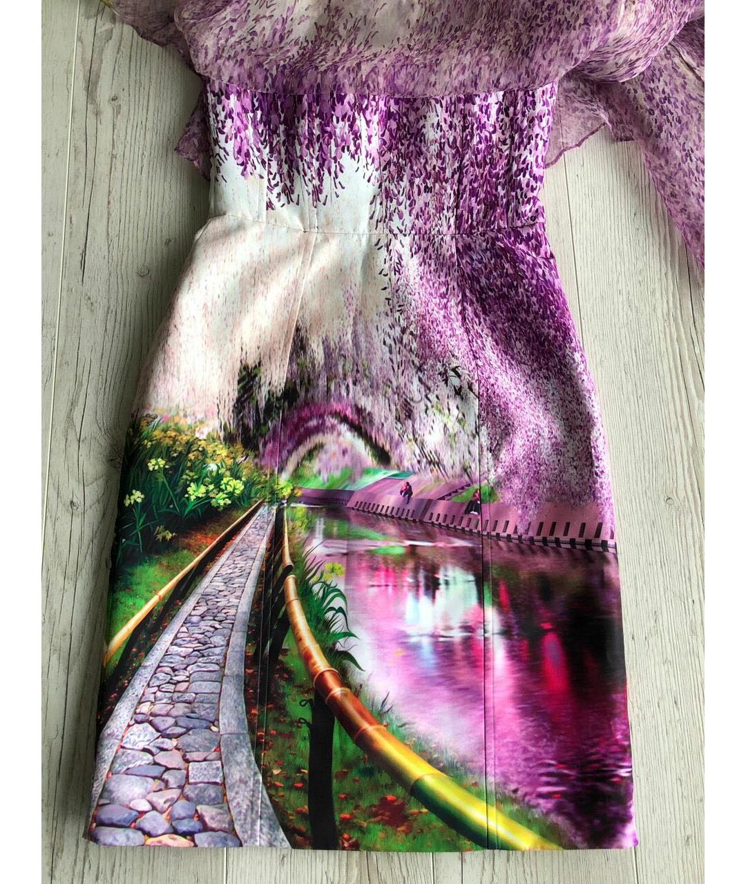 MARY KATRANTZOU Фиолетовое шелковое вечернее платье, фото 4