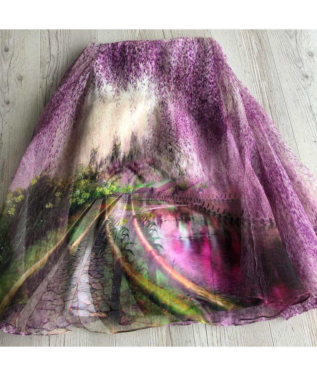 MARY KATRANTZOU Фиолетовое шелковое вечернее платье, фото 3
