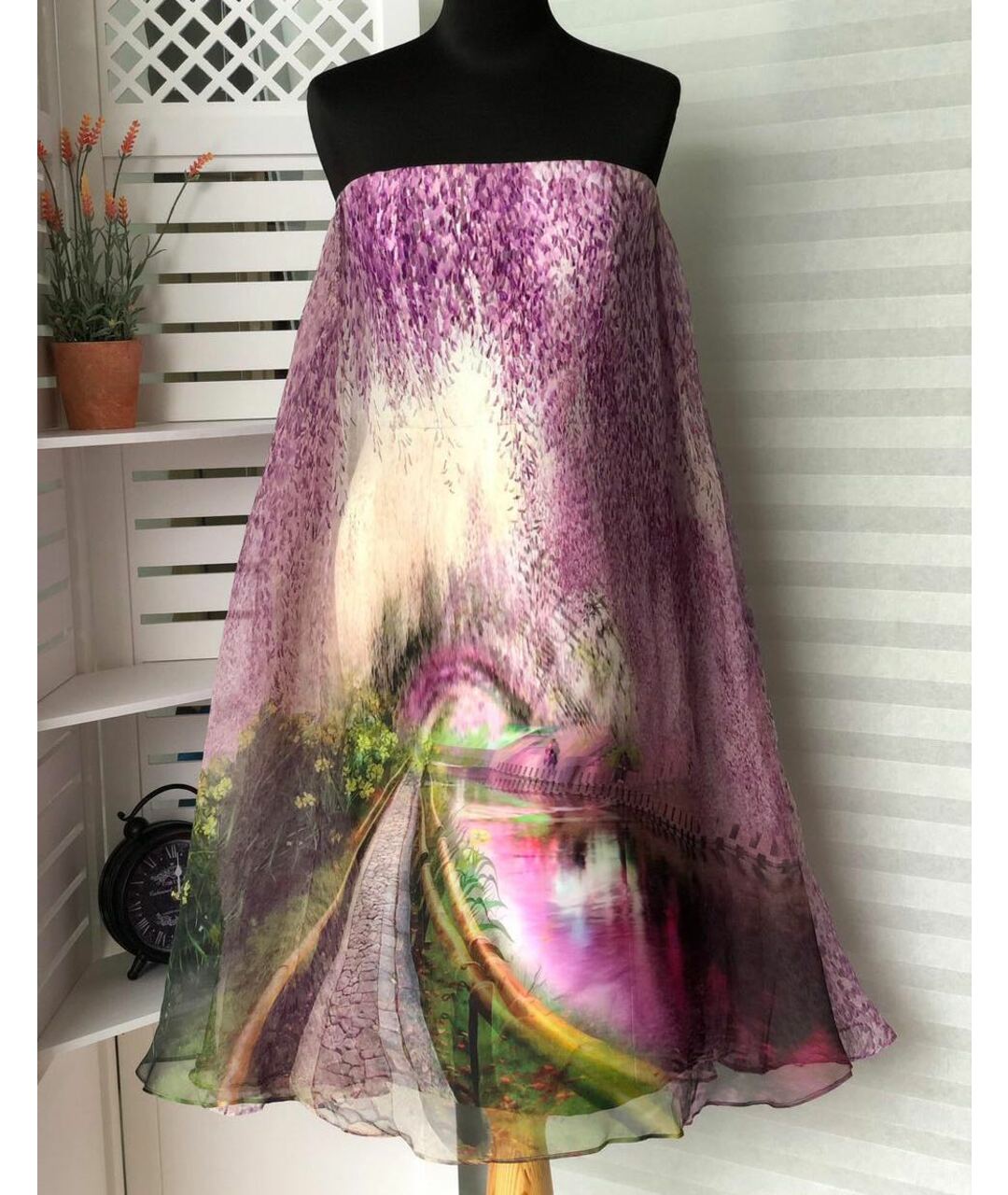 MARY KATRANTZOU Фиолетовое шелковое вечернее платье, фото 9